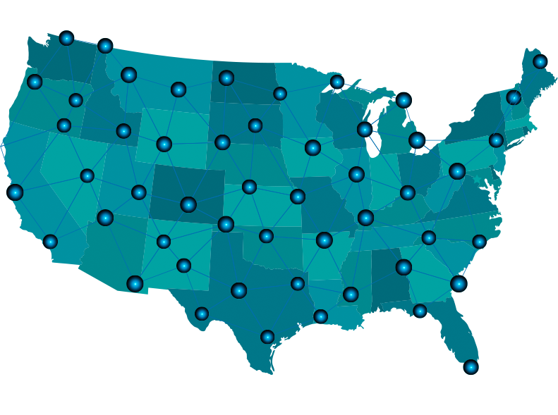 Map of Churchill Living locations across the United States