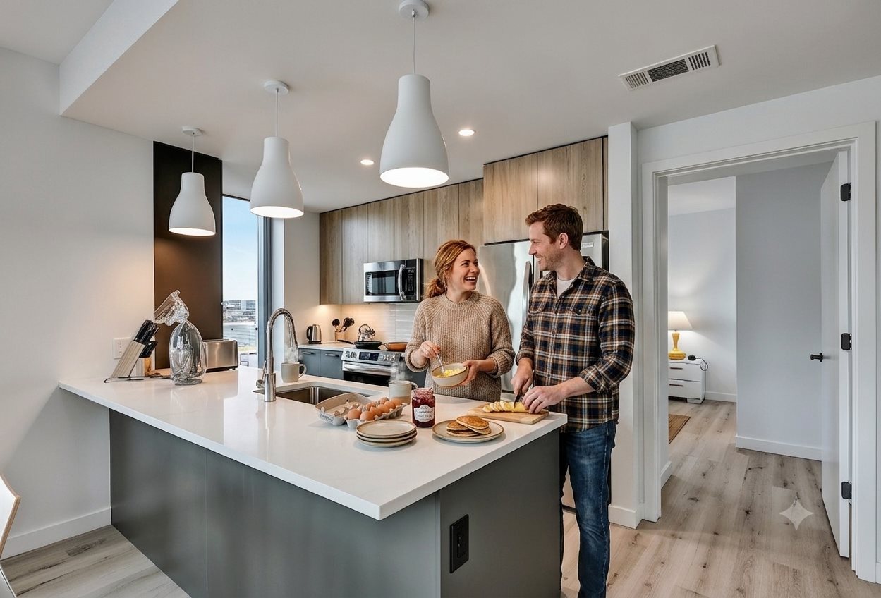 Kitchen in a Churchill Living furnished apartment
